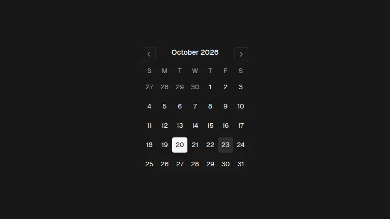 The calendar component