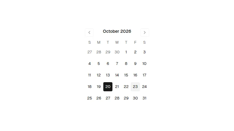 The calendar component