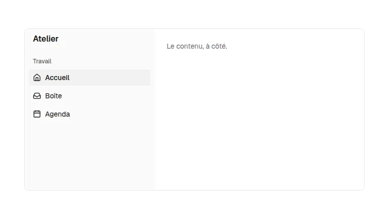 The sidebar component