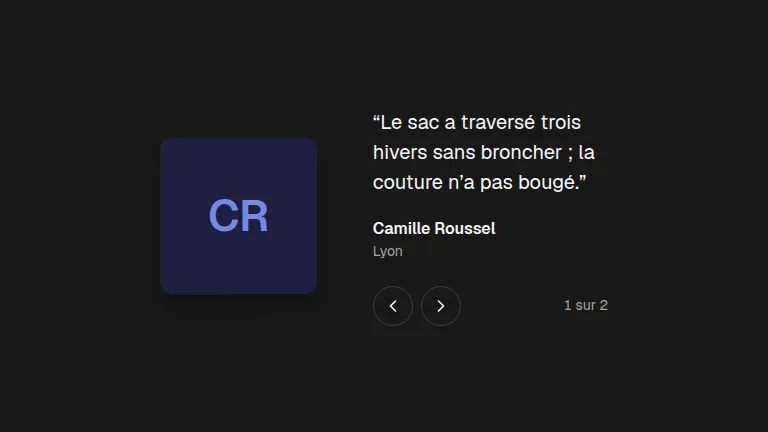The testimonials component