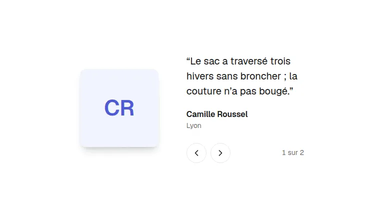 The testimonials component