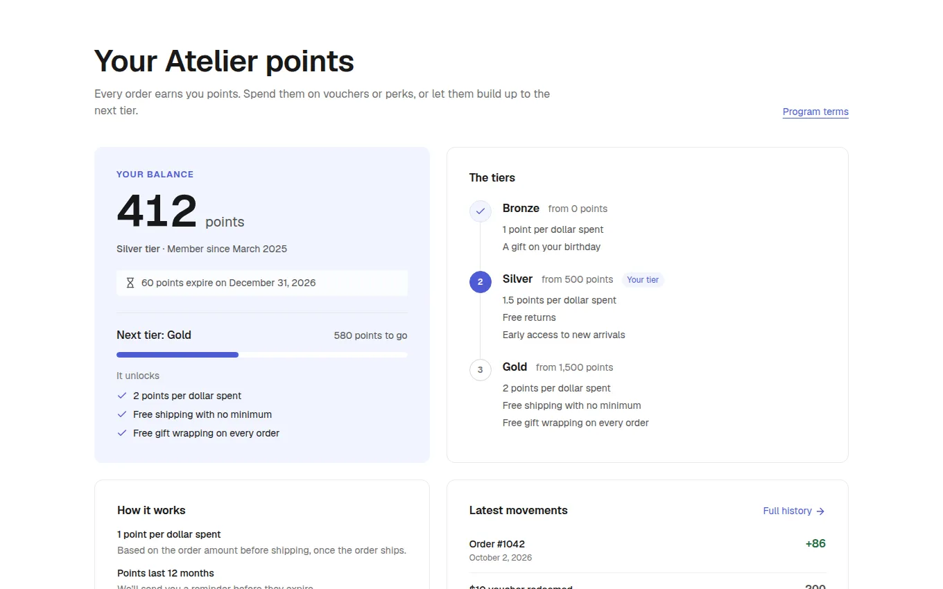 The LoyaltyPoints block