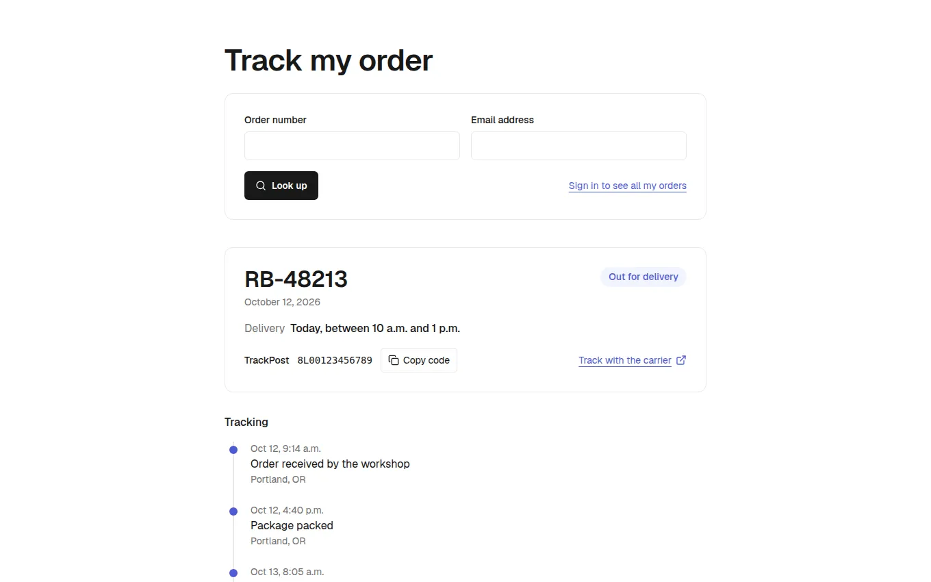 The OrderLookup block