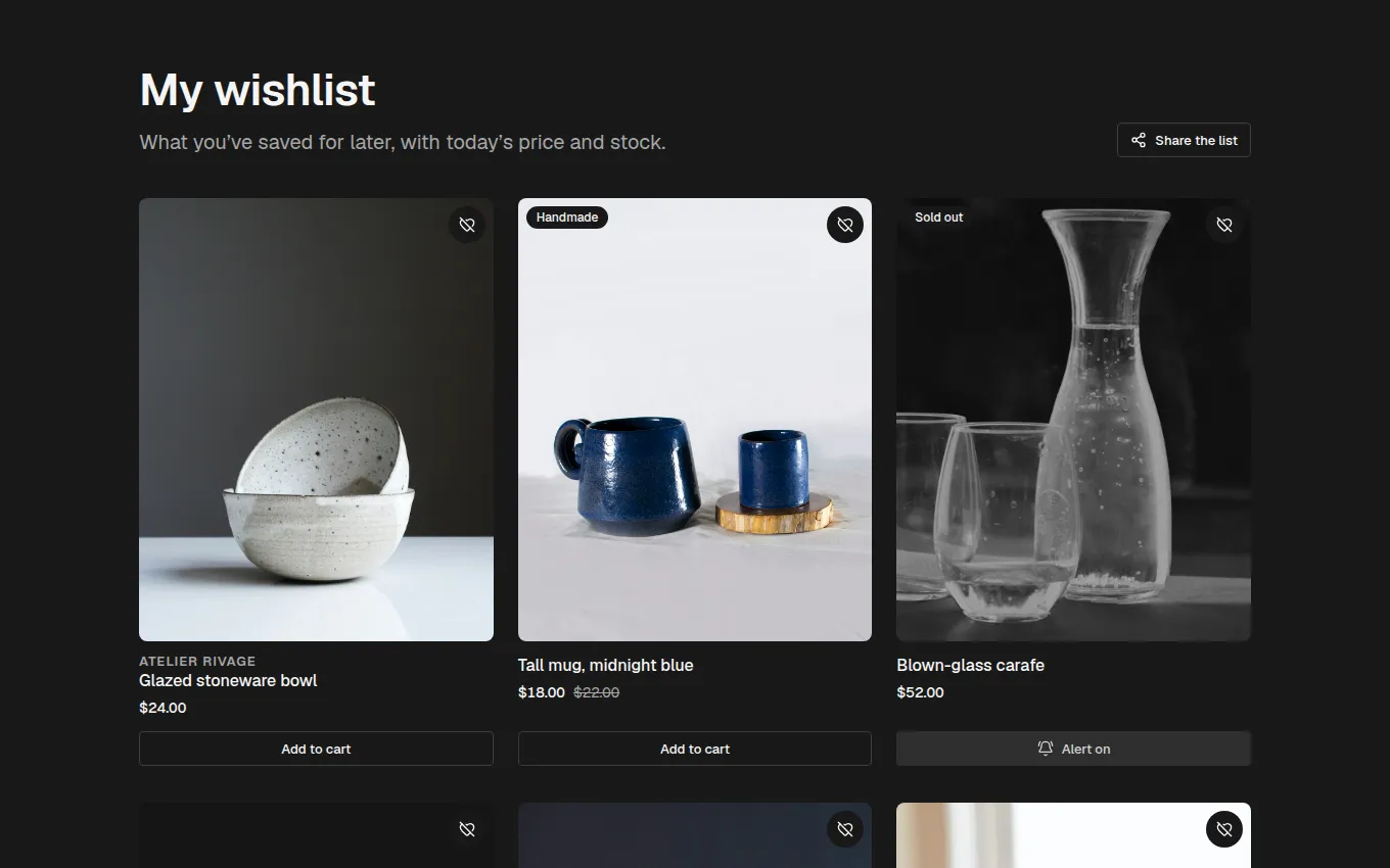 The Wishlist block