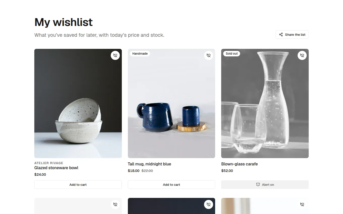 The Wishlist block