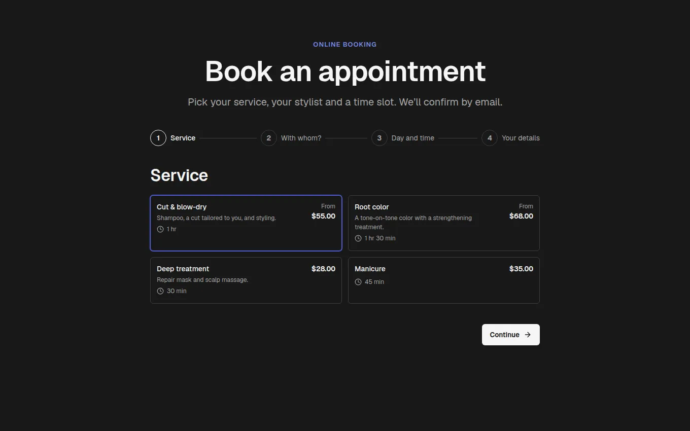 The AppointmentBooking block