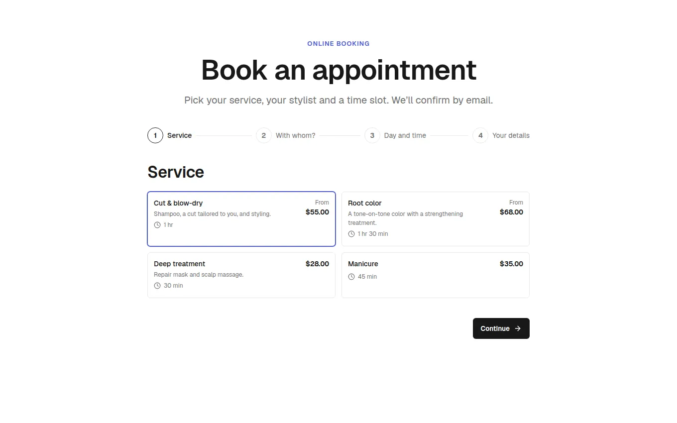 The AppointmentBooking block