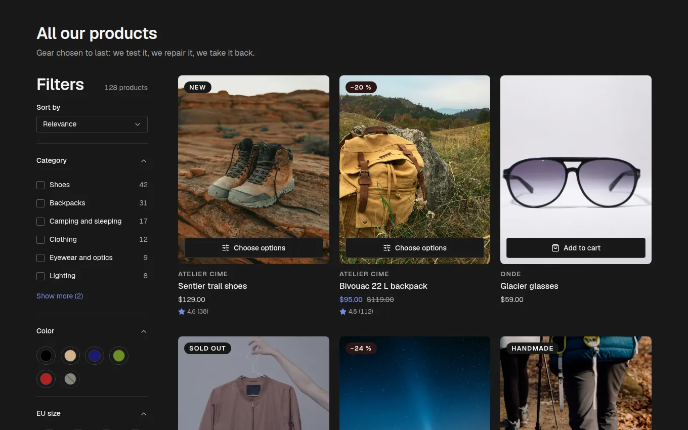 The Catalog block