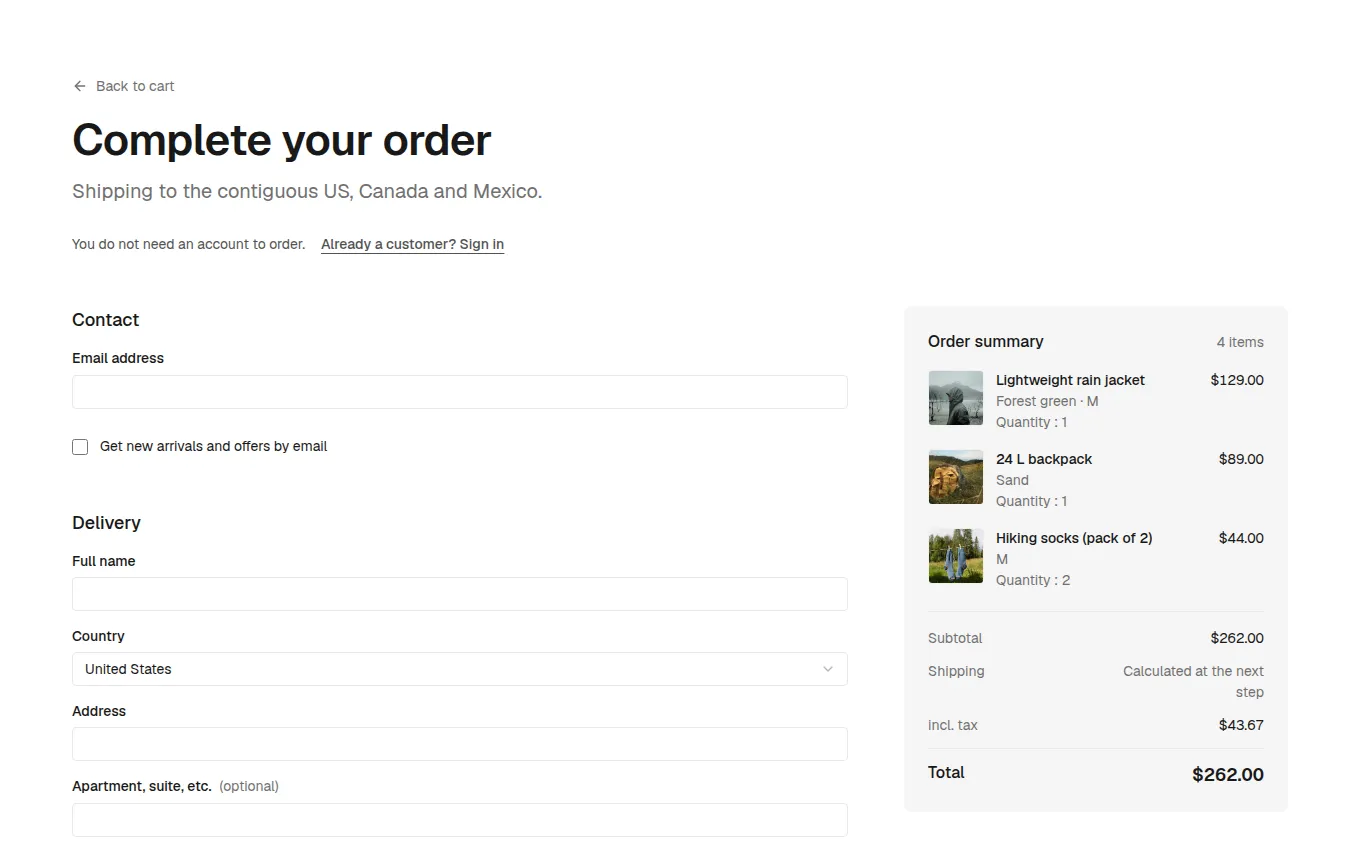 The Checkout block