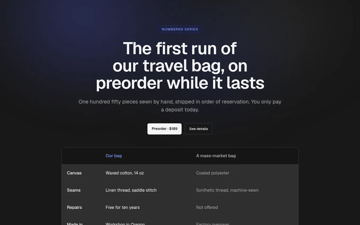The HeroComparison block