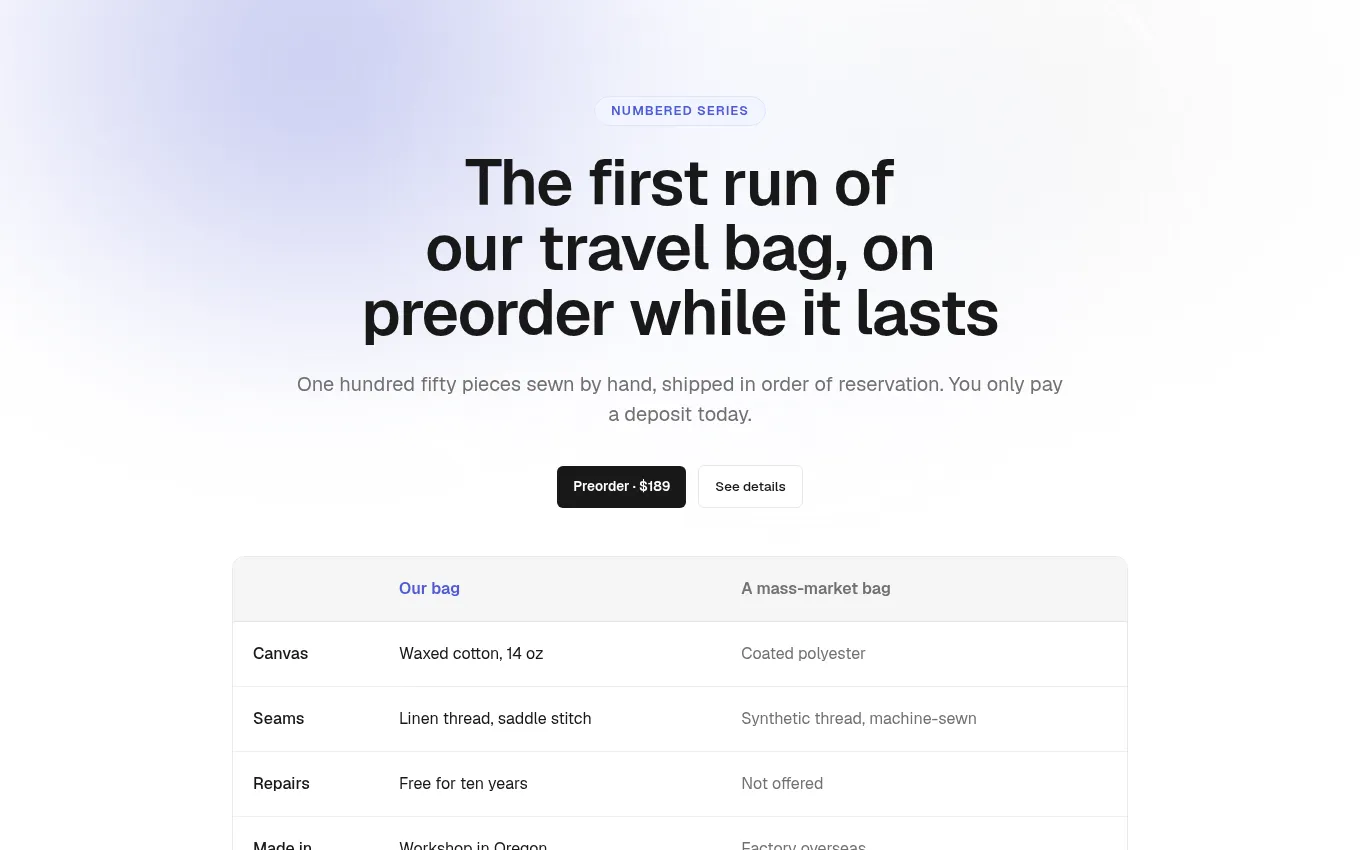 The HeroComparison block