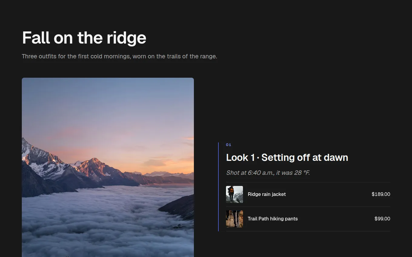 The LookStory block