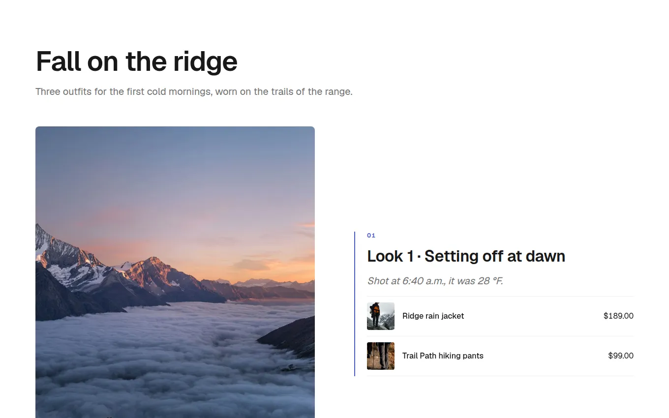 The LookStory block