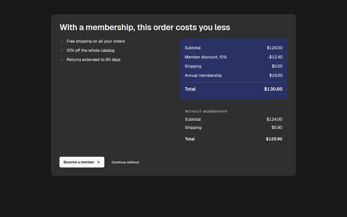 The MemberVsGuest block