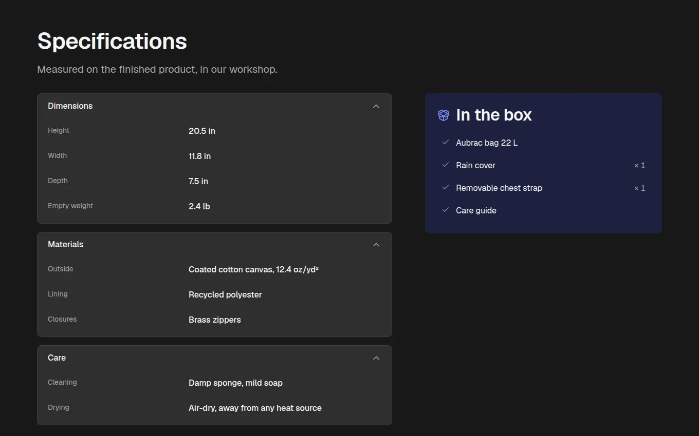 The PackageContents block