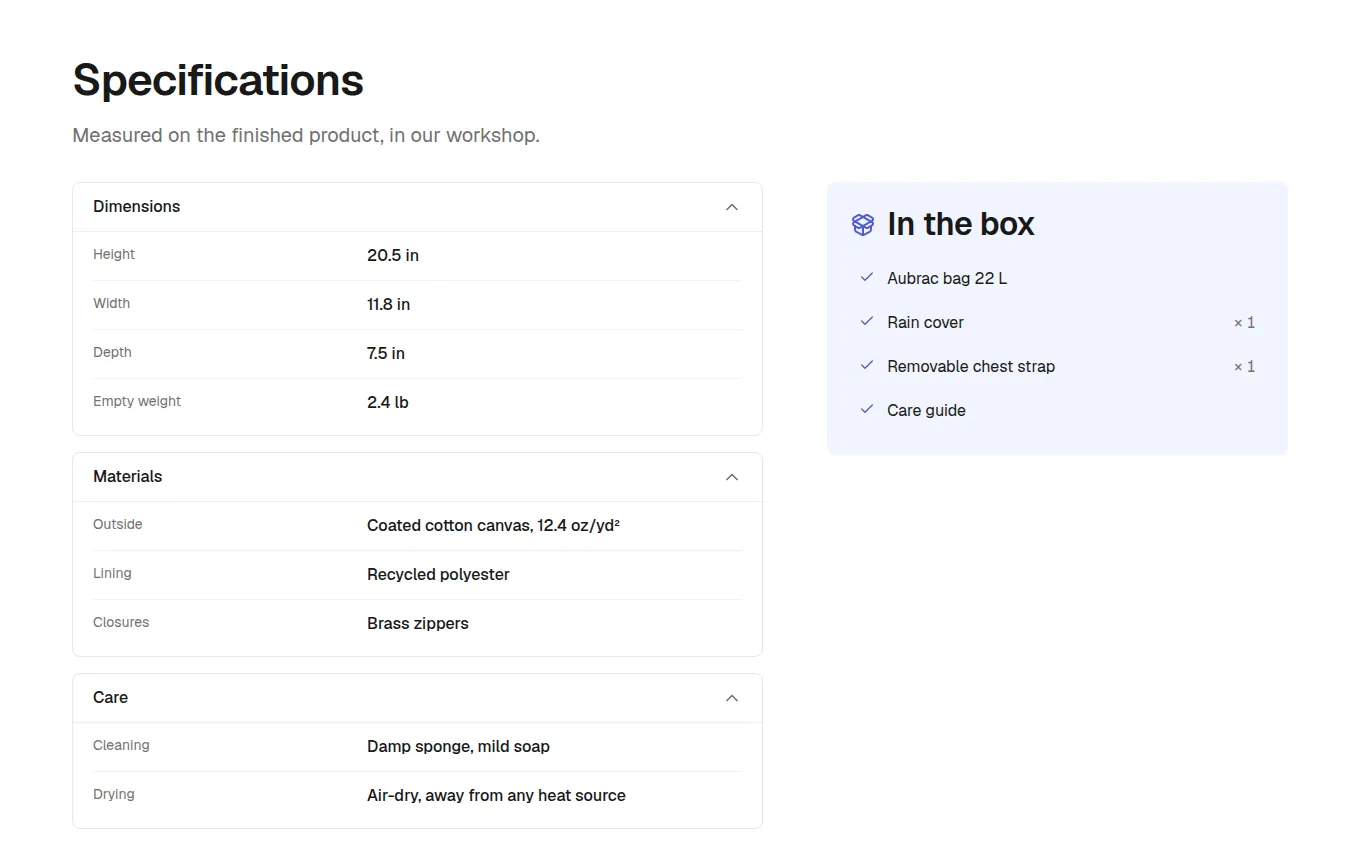 The PackageContents block