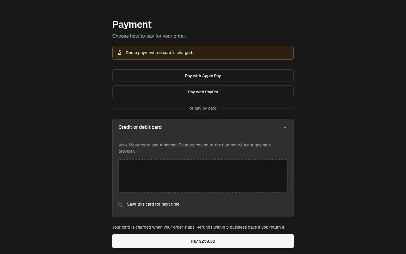 The PaymentMethods block