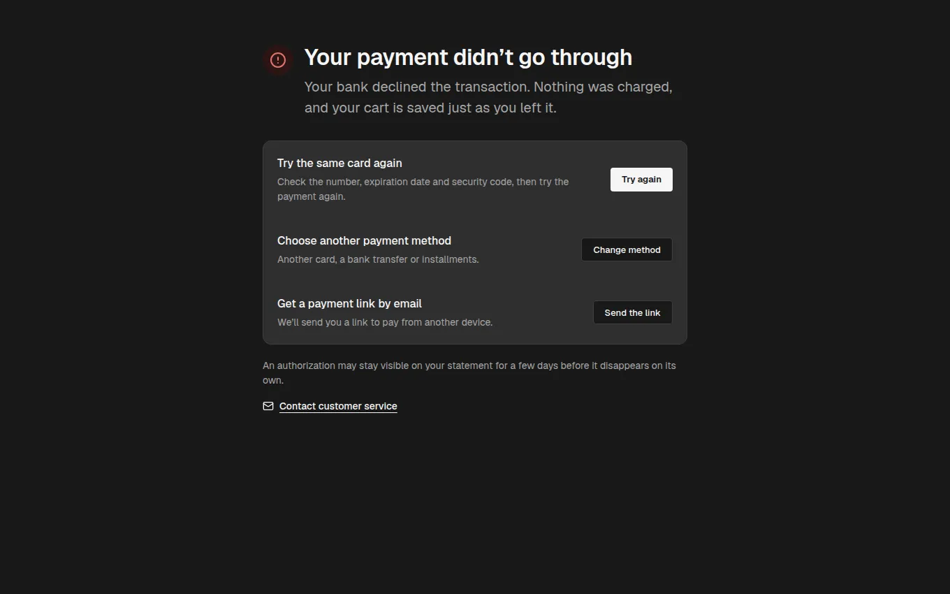 The PaymentRecovery block