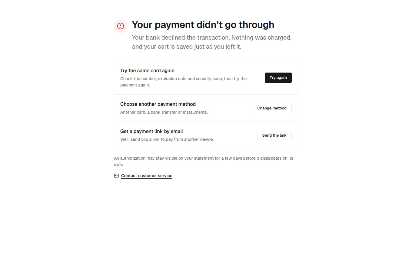 The PaymentRecovery block