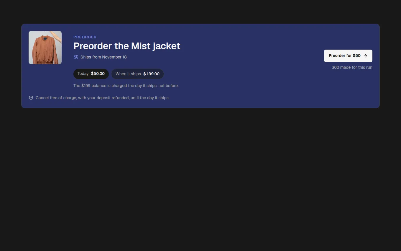 The Preorder block