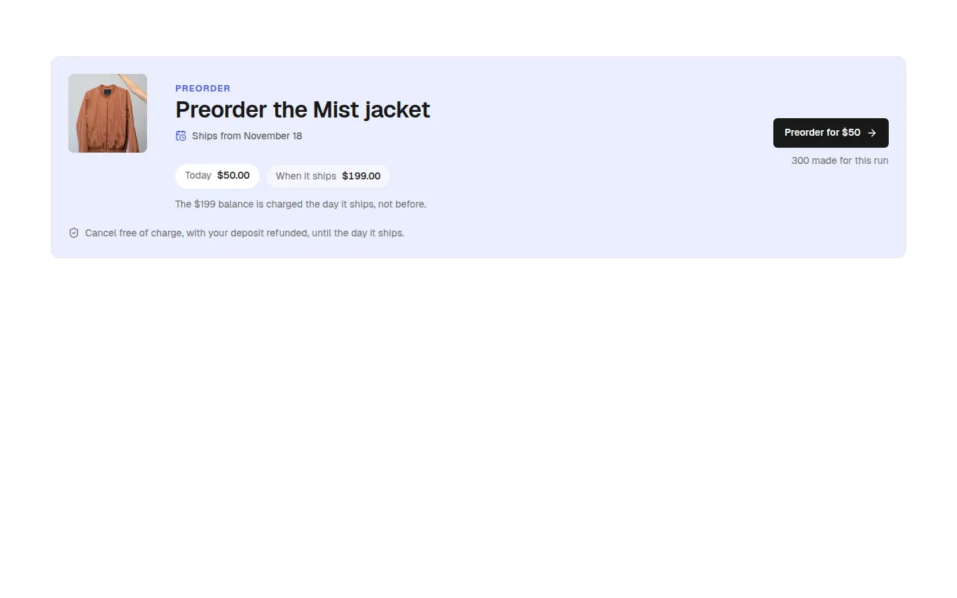 The Preorder block