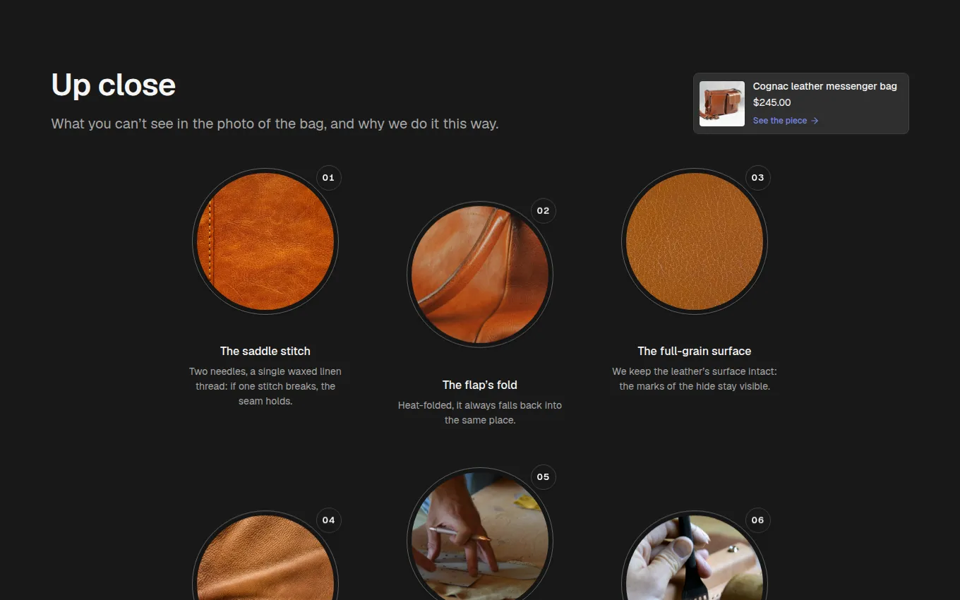 The ProductCloseUps block