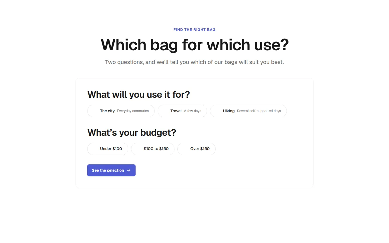 The ProductFinder block