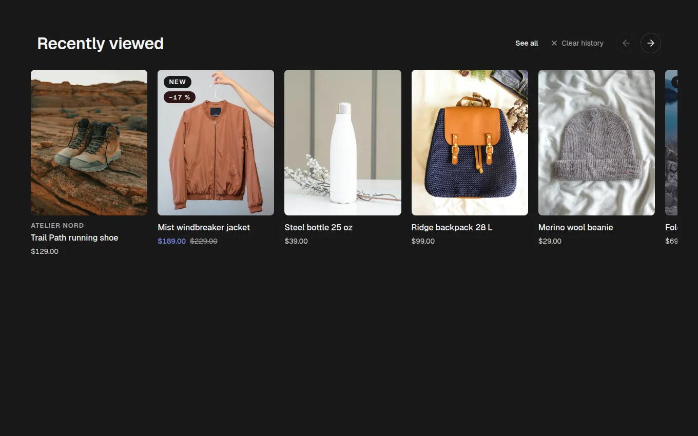 The RecentlyViewed block