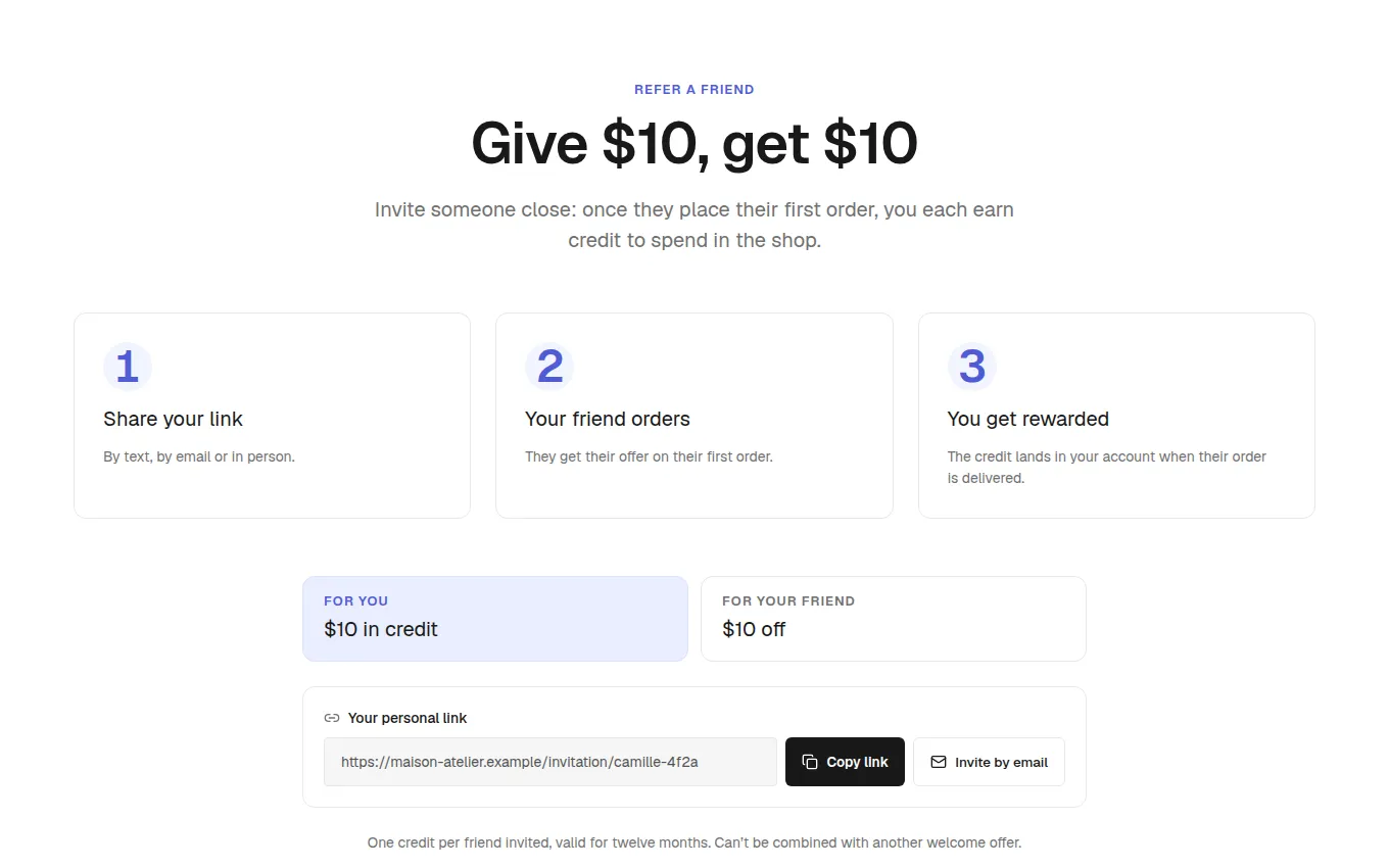 The ReferralSteps block