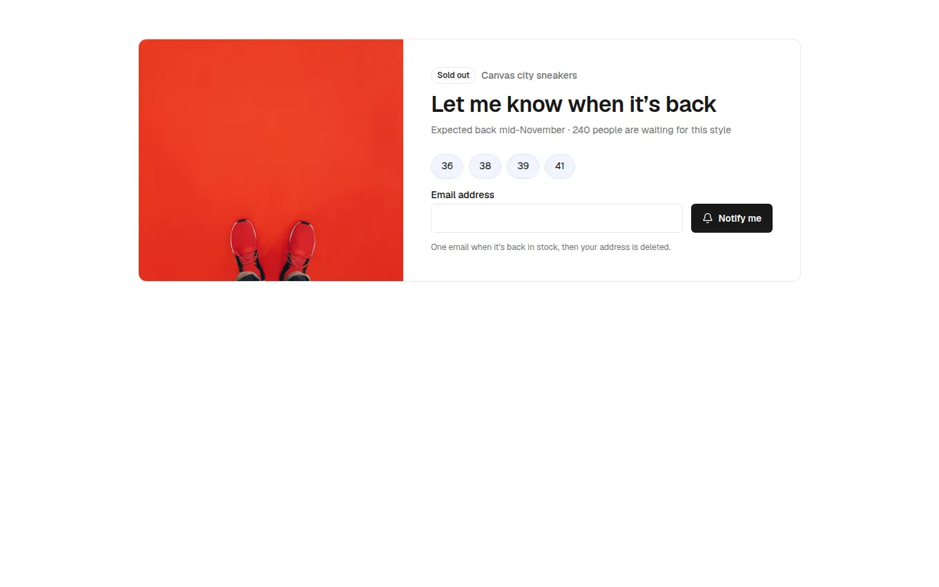 The RestockNotify block