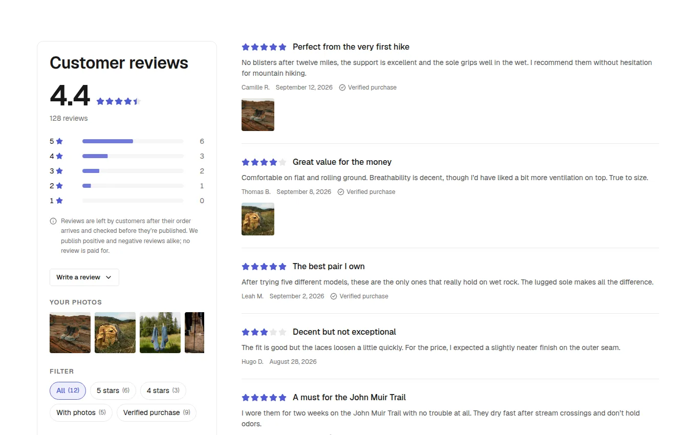 The ReviewPanel block