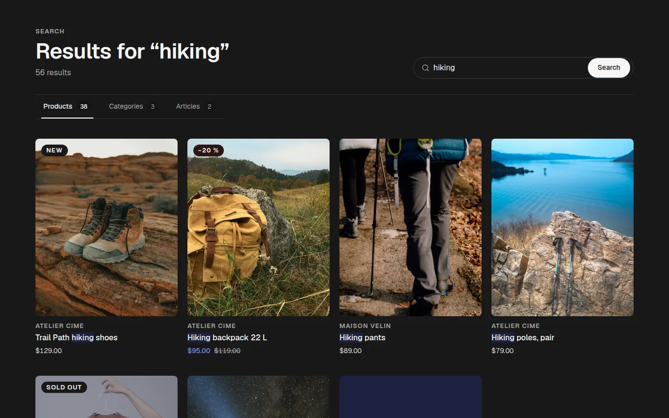 The SearchResults block