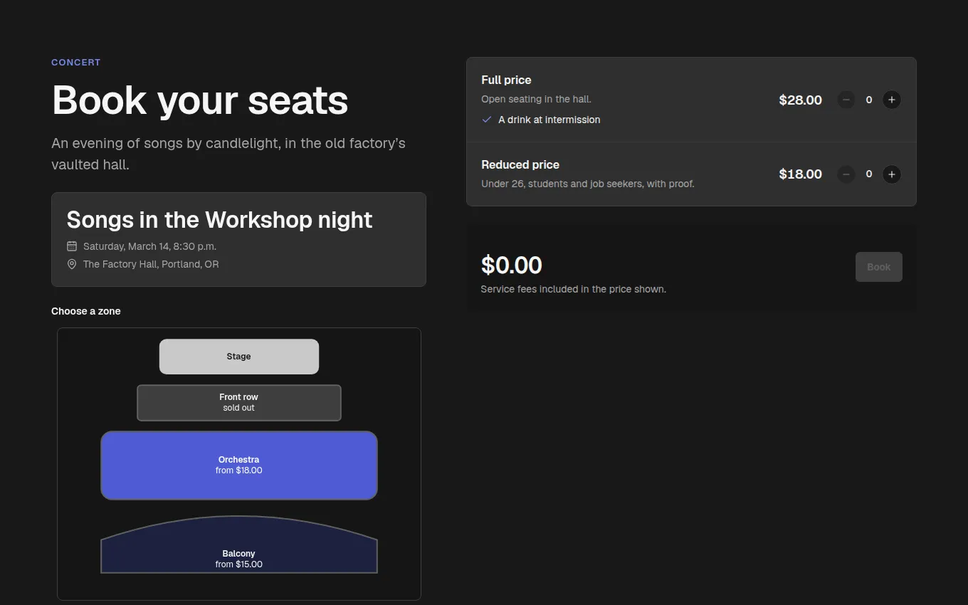 The SeatBooking block