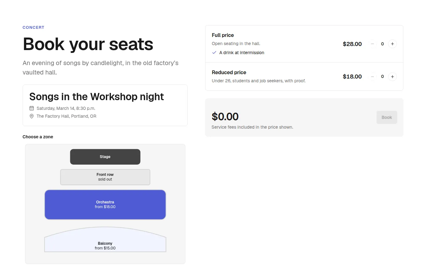 The SeatBooking block