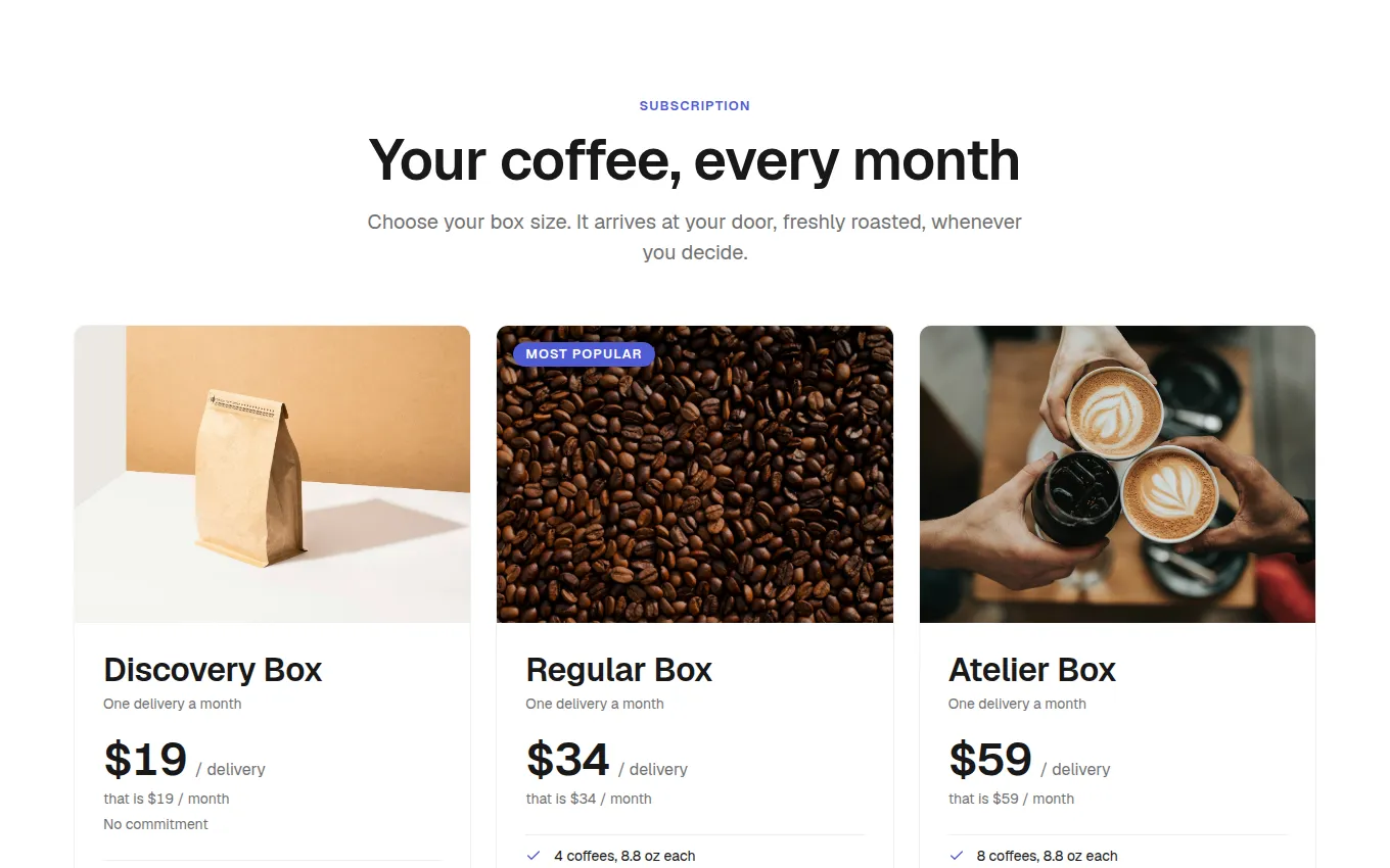 The SubscriptionPlans block