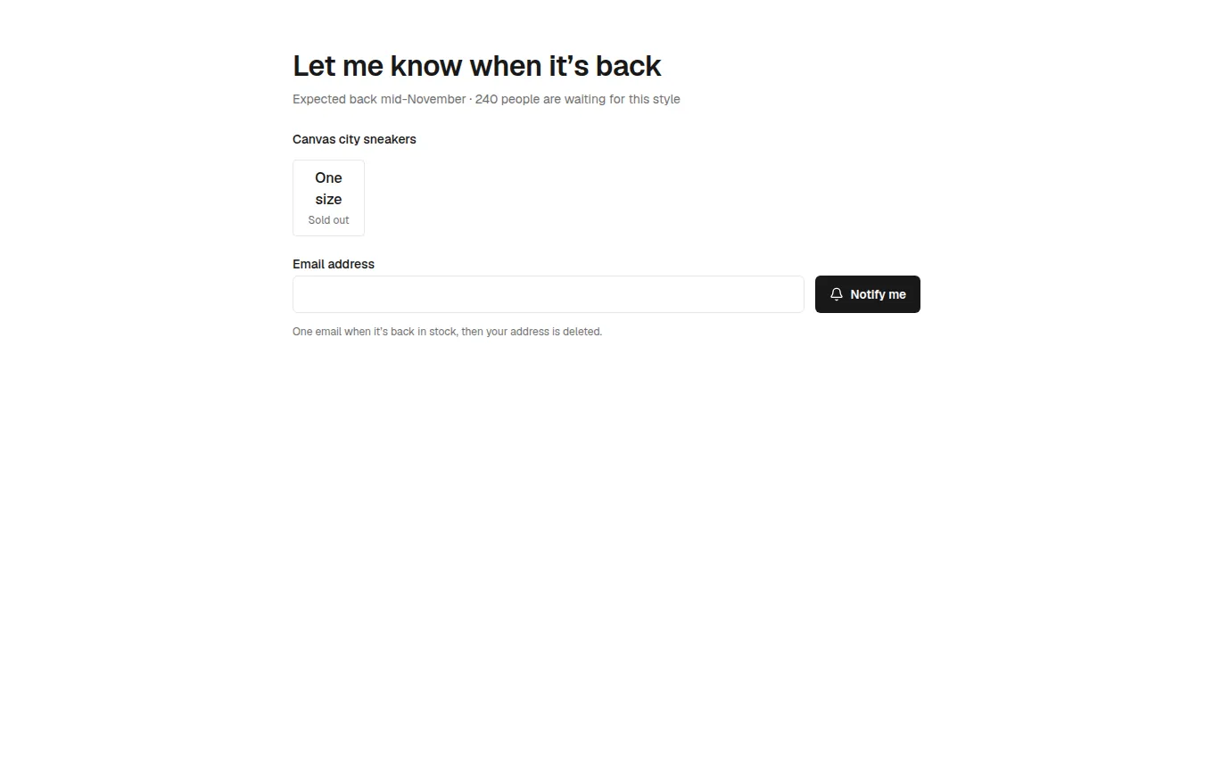 The VariantStockAlert block