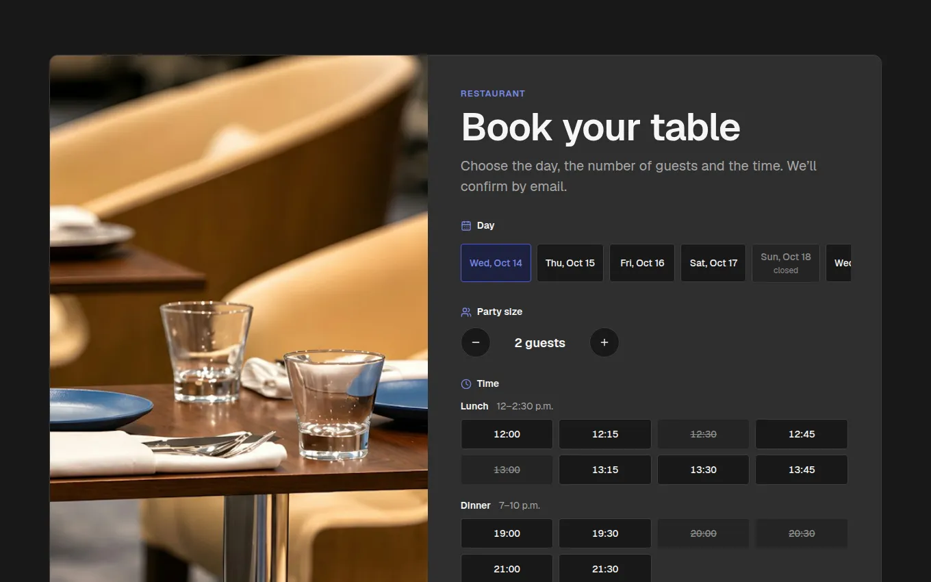 The VenueBooking block