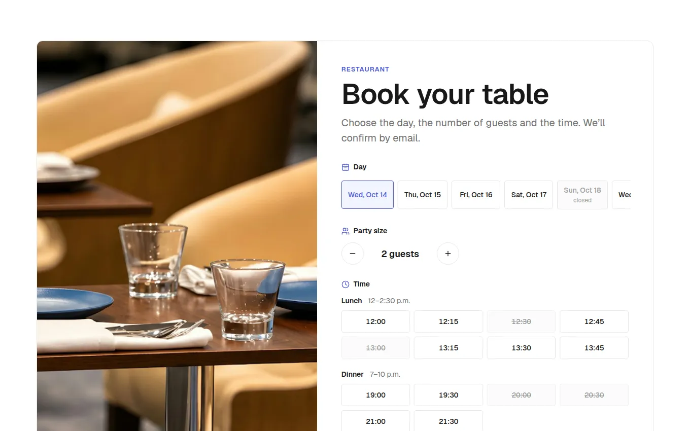 The VenueBooking block