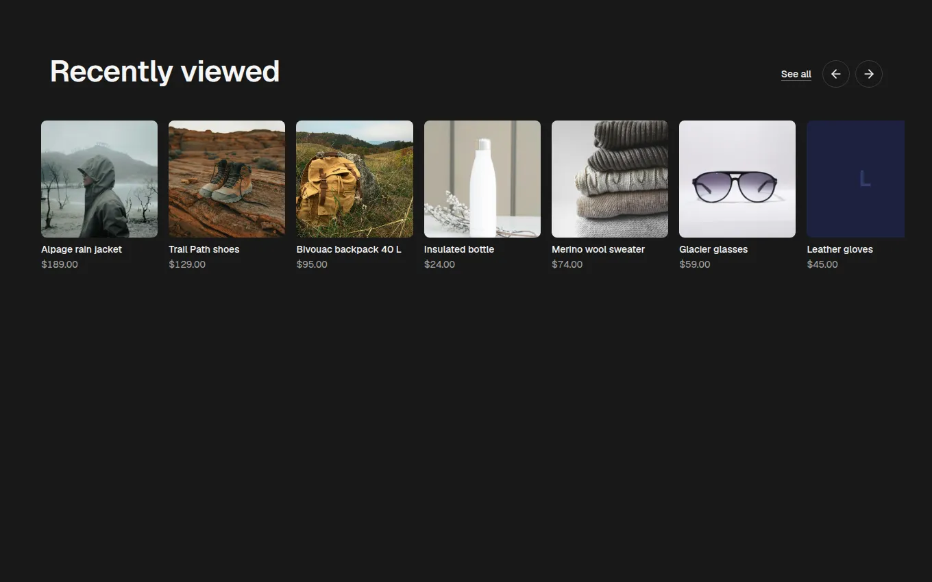 The ViewedProducts block