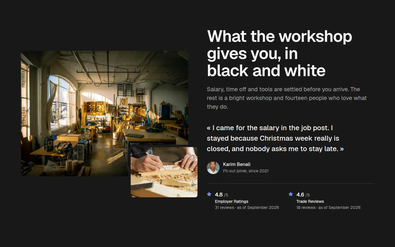 The CompanyBenefits block