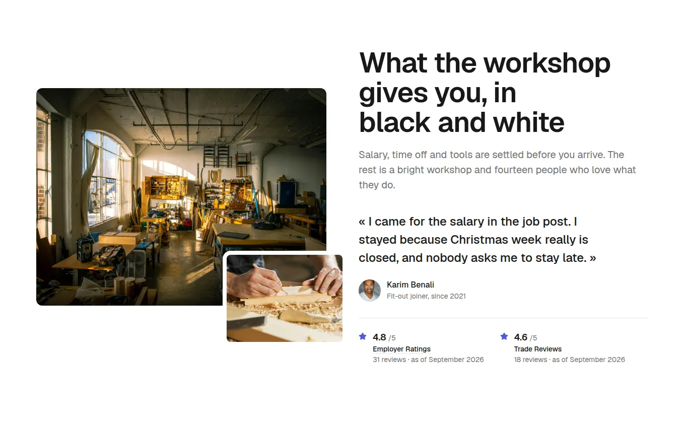 The CompanyBenefits block