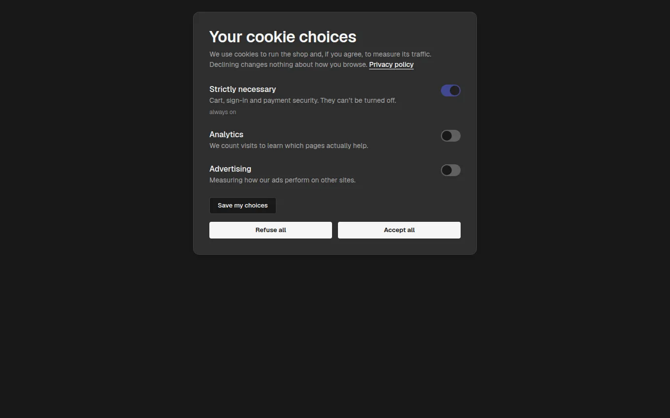 The CookiePreferences block