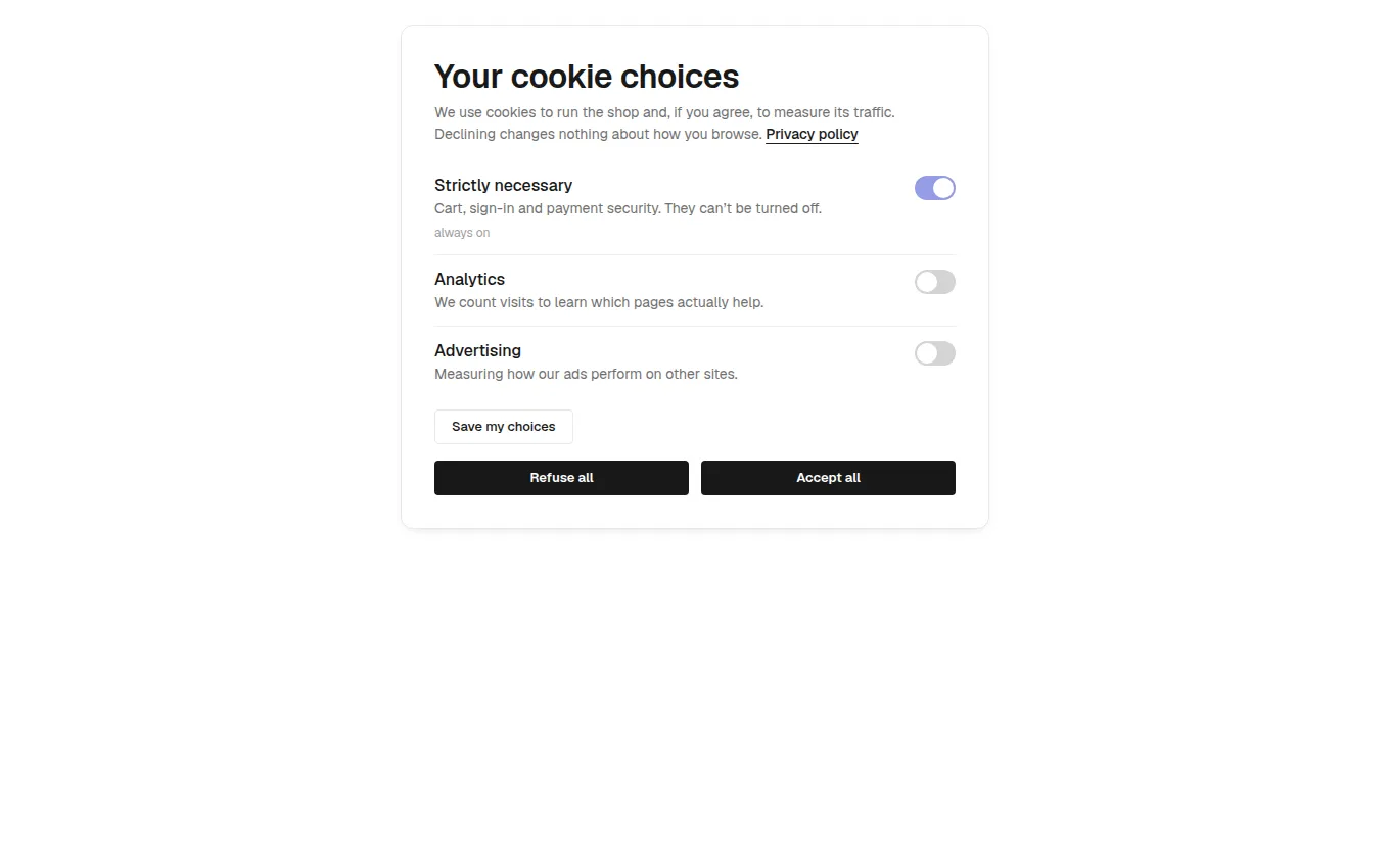 The CookiePreferences block
