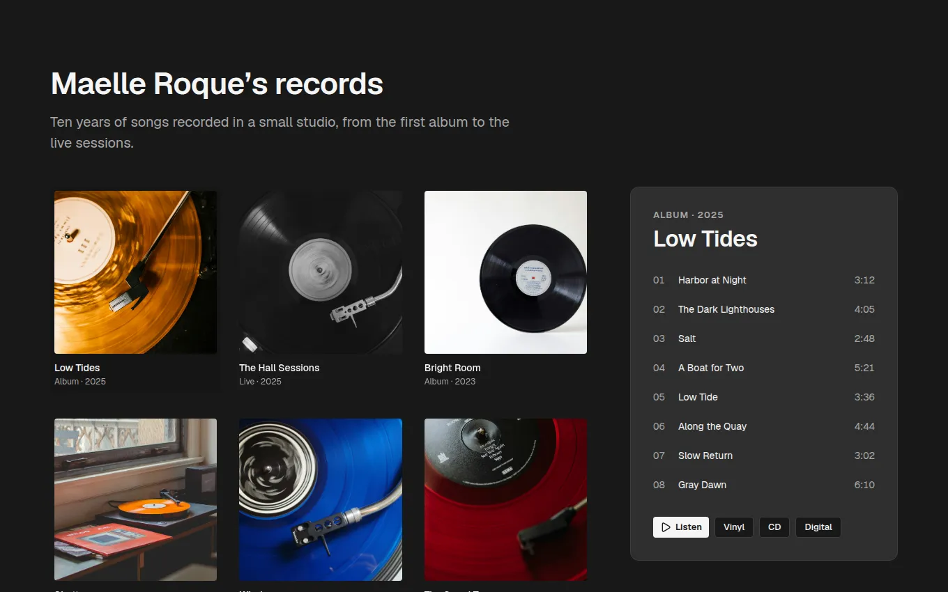 The Discography block