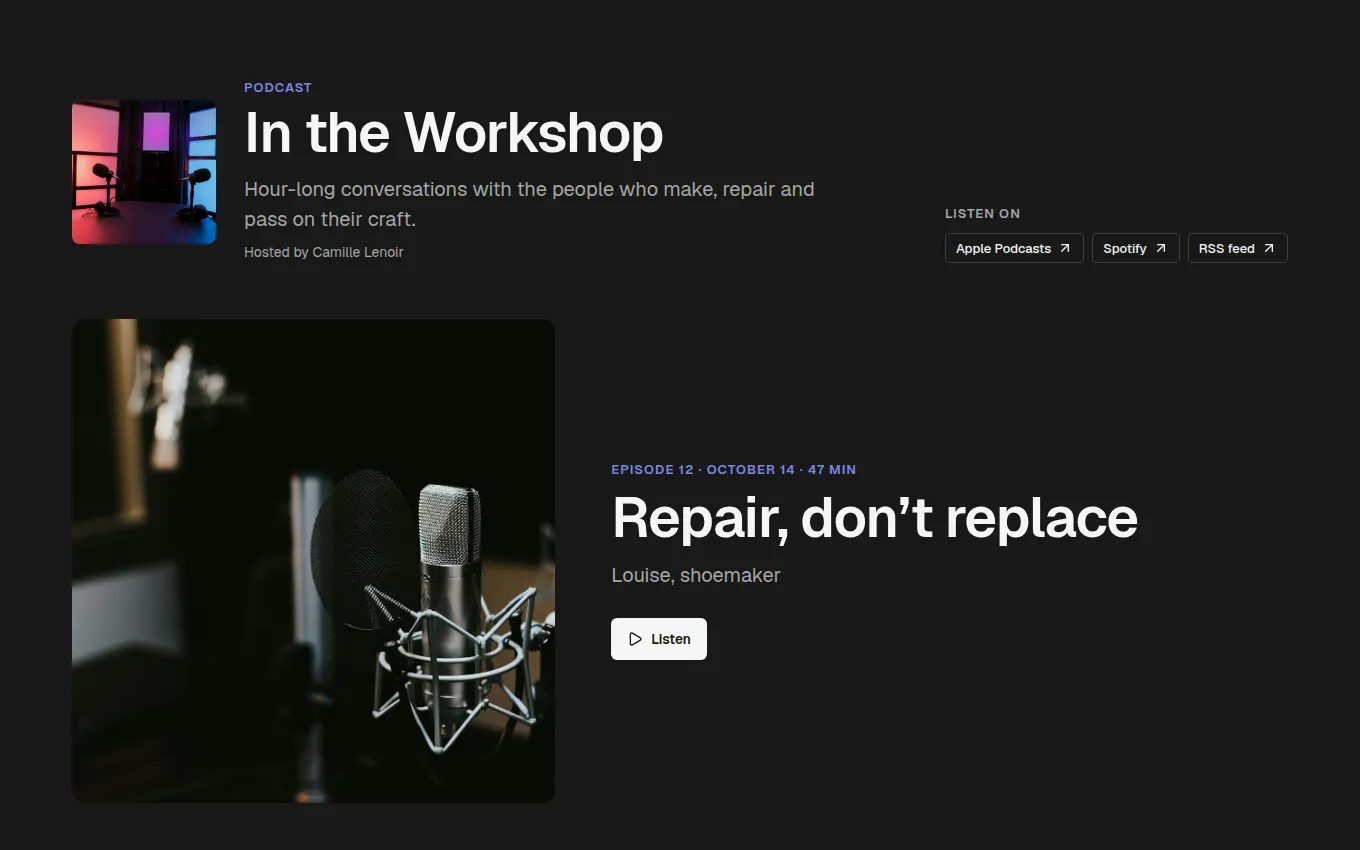The EpisodeTranscript block