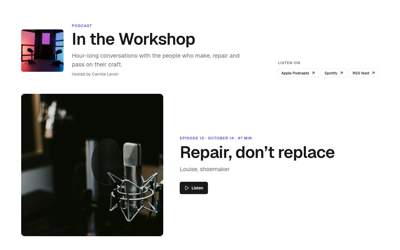 The EpisodeTranscript block