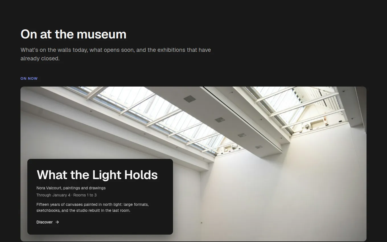 The Exhibitions block
