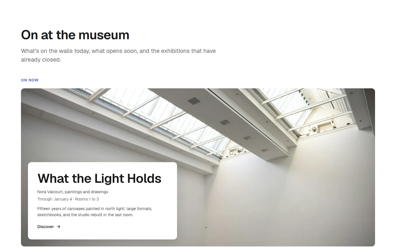 The Exhibitions block