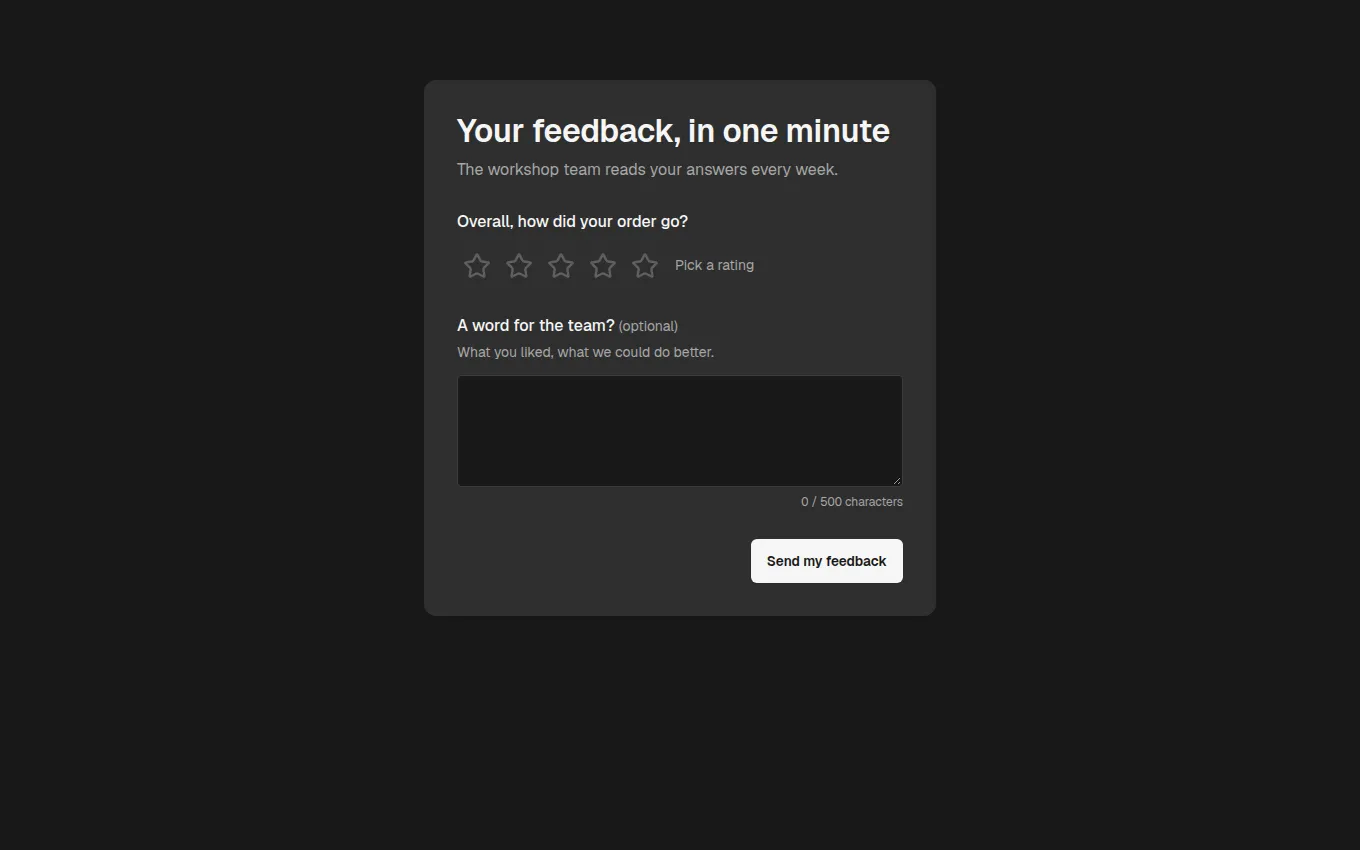 The FeedbackForm block