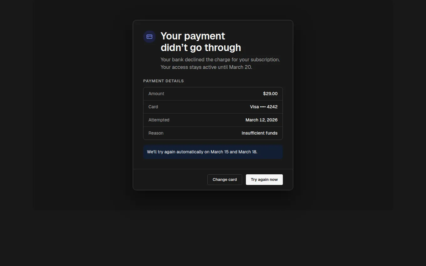 The PaymentRetry block